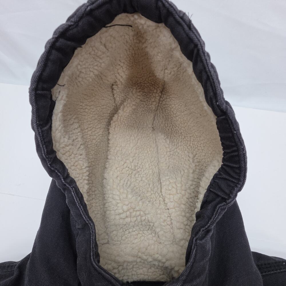 Dickies Youth Large Sherpa Lined Hooded Jacket Black Canvas Workwear Full Zip... - Picture 9 of 15